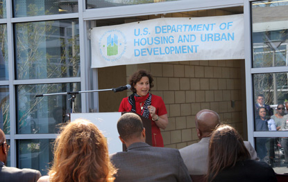 Professor Julie Biehl speaking at the JRAP launch event